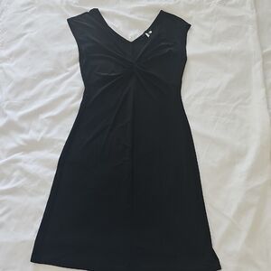 Tiana B. Black Twist-Front Midi Dress